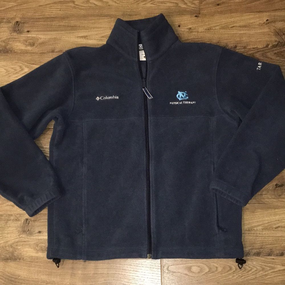 Blue Columbia UNC PT Medicine Tarheels Fleece Hiking Trail Jacket Bill Belichick